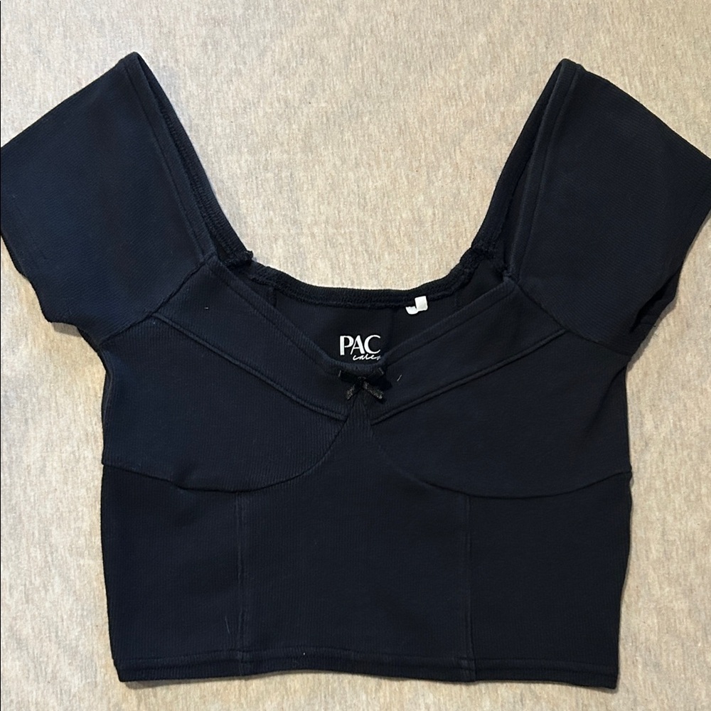 PacSun Black Short Sleeve Crop Top